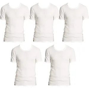 5 Pk Holeproof Aircel Thermal Mens T-shirt Short Sleeve Tee Top MYQ31A White Waffle Knit