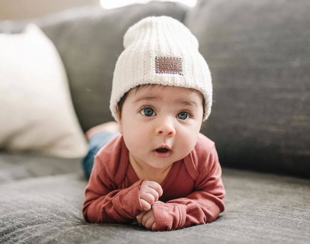 Baby White Speckled Beanie