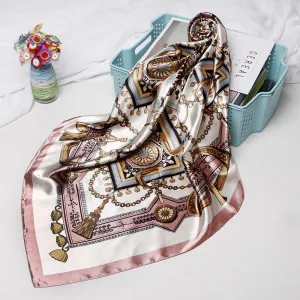 Bandana Scarf Printed Silk Satin