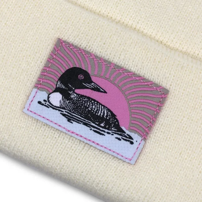 Bird Collective Loon Cuffed Beanie, Ivory