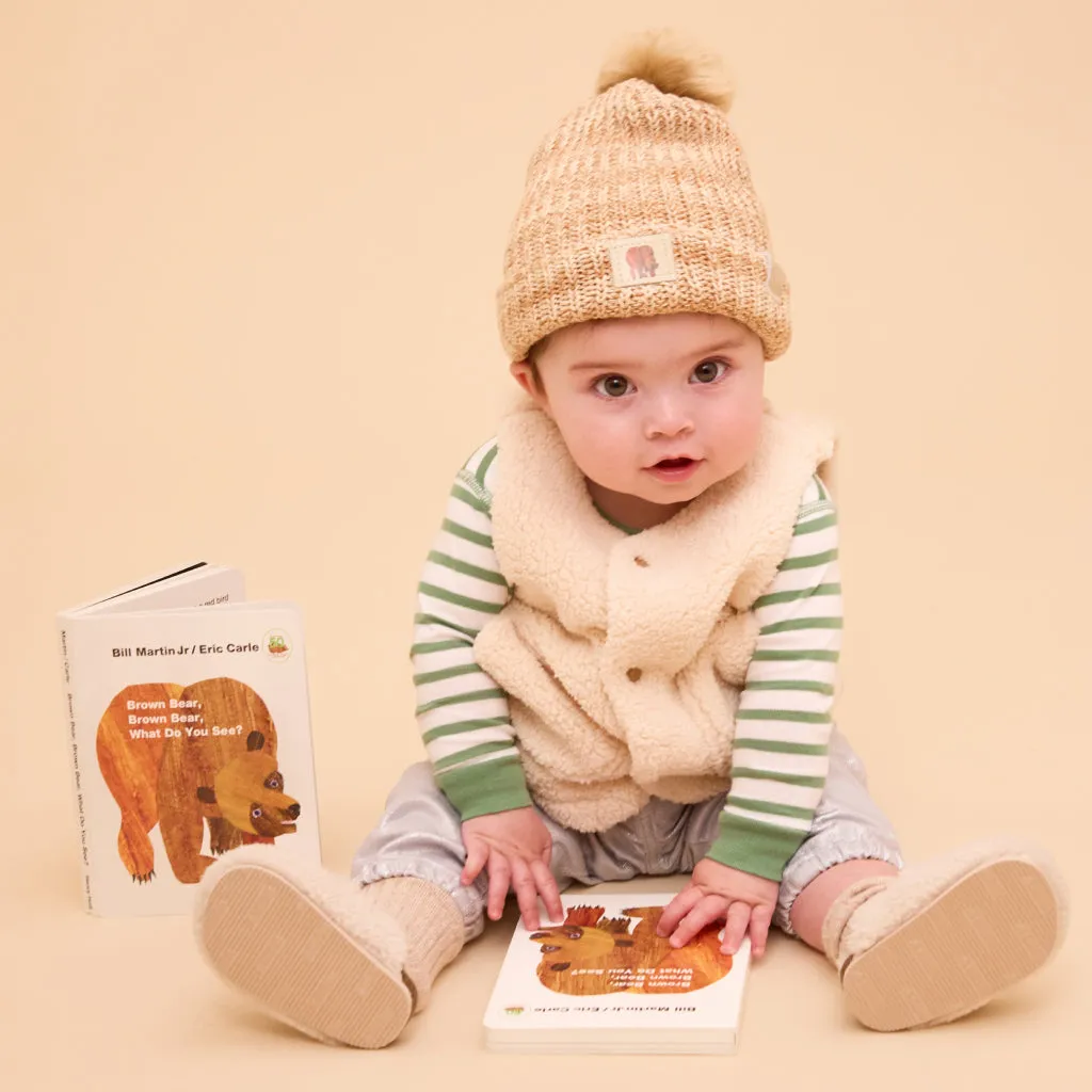 Brown Bear Baby Pom Beanie   Book