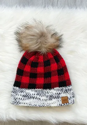 Buffalo Plaid Pom Beanie