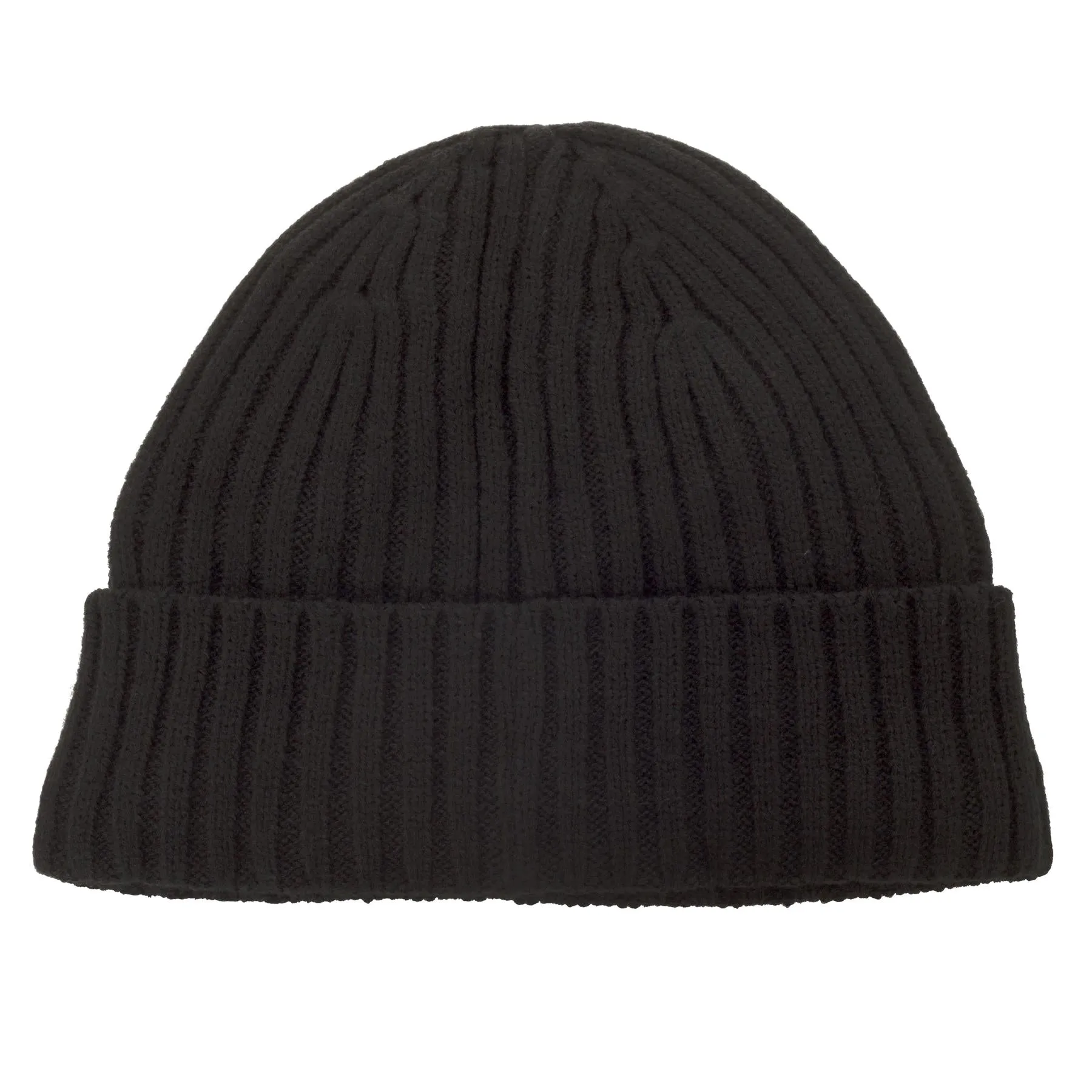 Chunky Knit Badge Beanie Black - AW23