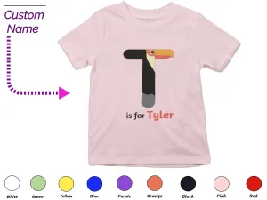Custom Toddler Shirt Gift for Birthday Girl with Initials T On Shirt Gift