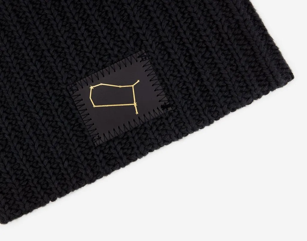 Gemini Constellation Black Beanie