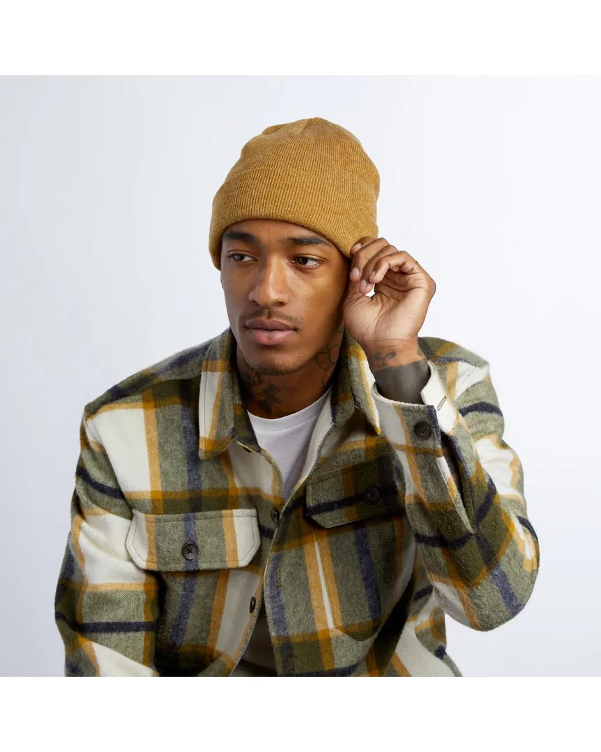 Harbor Rib Knit Fisherman Beanie - Heather Mustard