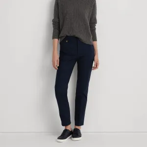 Lauren Ralph Lauren Double-Faced Stretch Cotton Trouser in Lauren Navy
