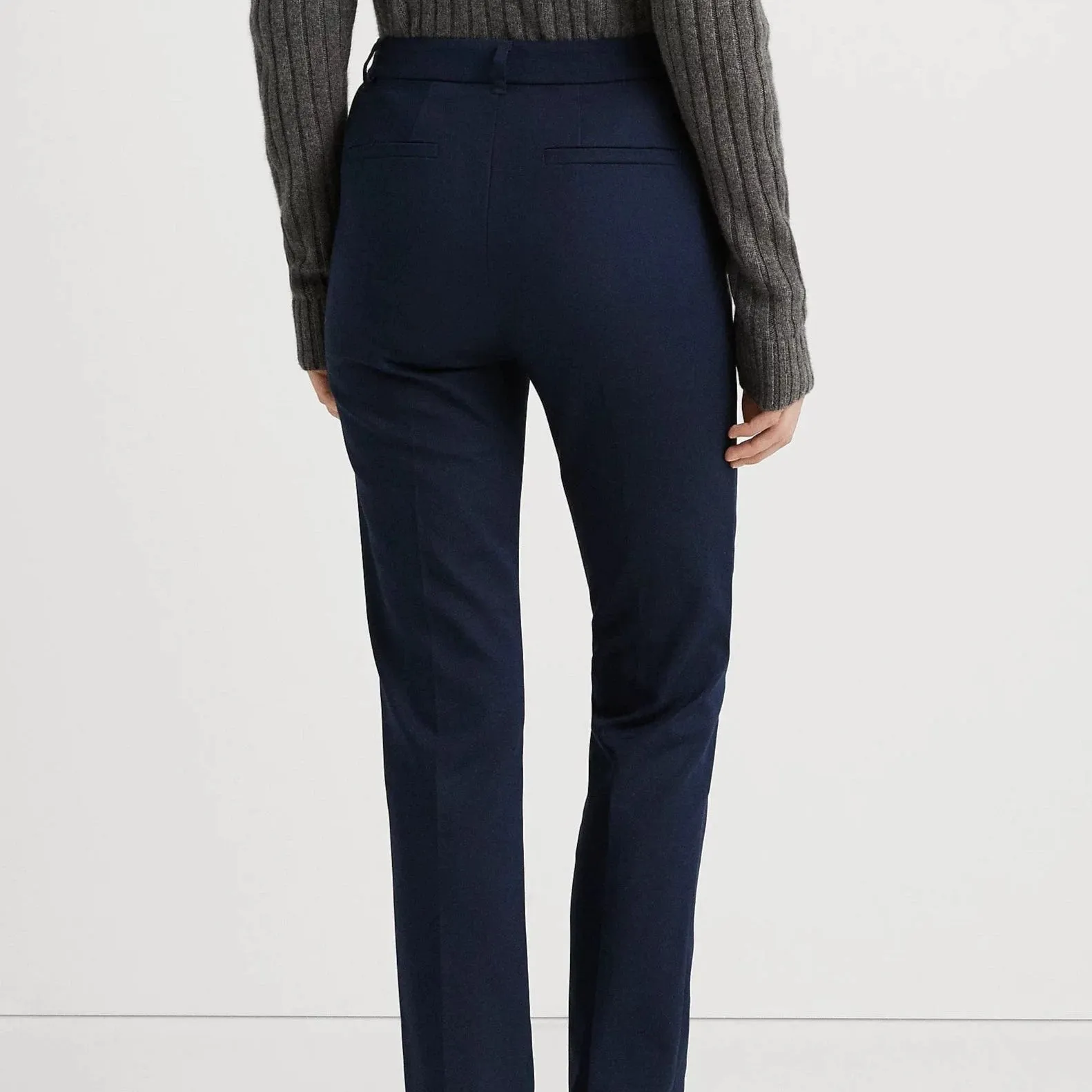 Lauren Ralph Lauren Double-Faced Stretch Cotton Trouser in Lauren Navy