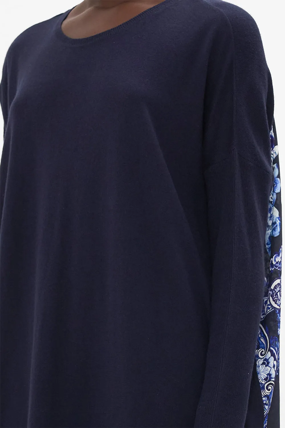LONG SLEEVE JUMPER WITH PRINT BACK DELFT DYNASTY