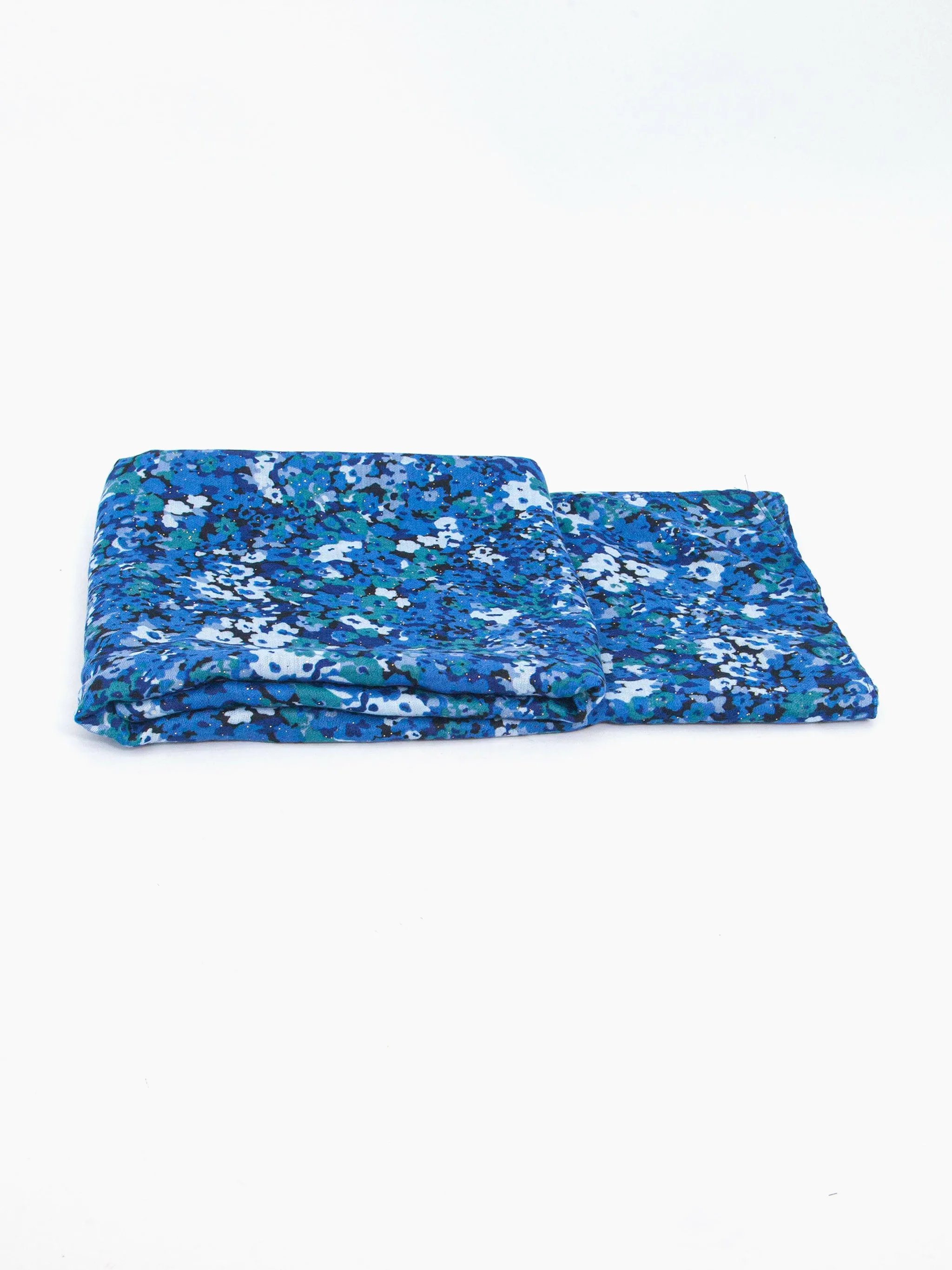 Meera Lightweight Scarf - Blue, Floral