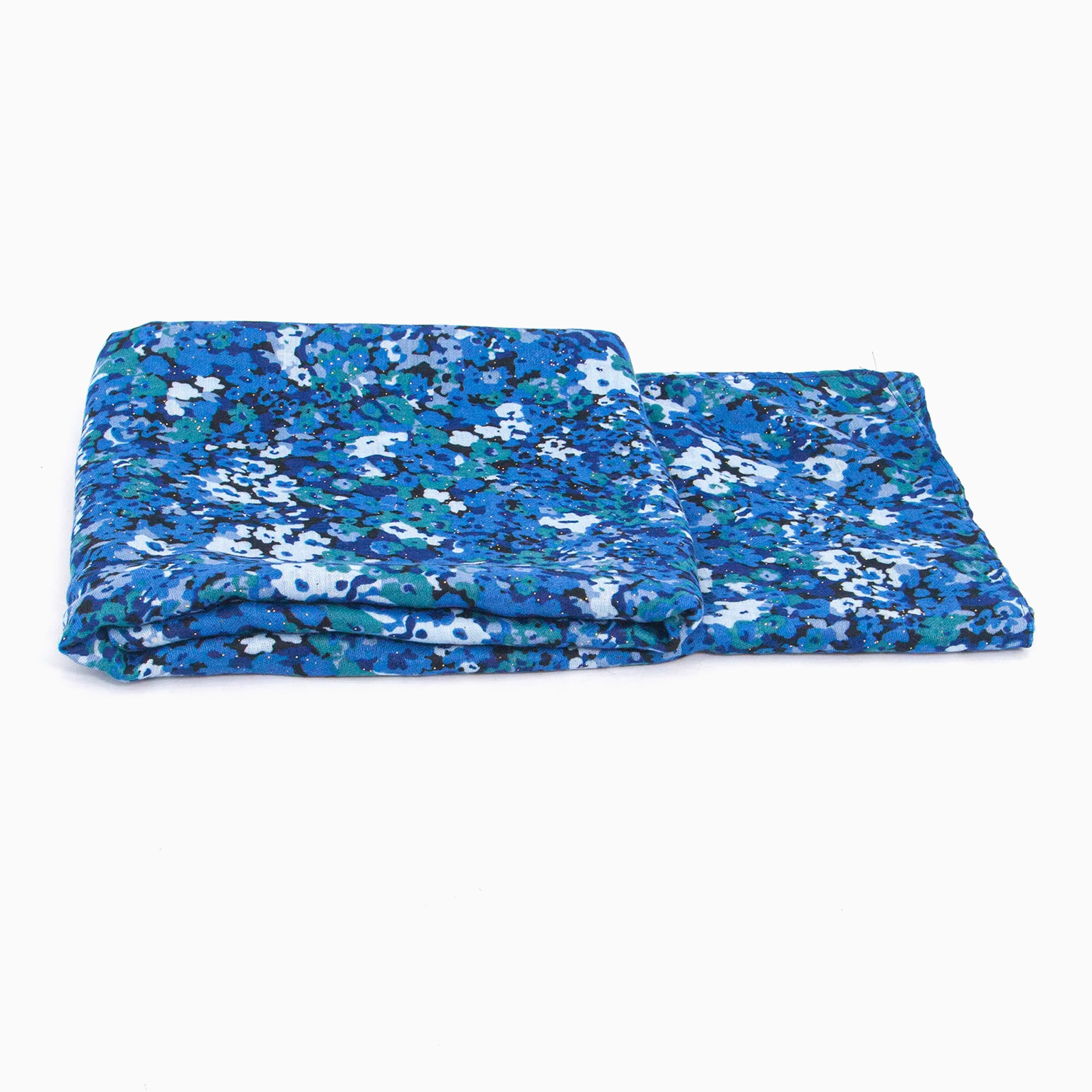 Meera Lightweight Scarf - Blue, Floral