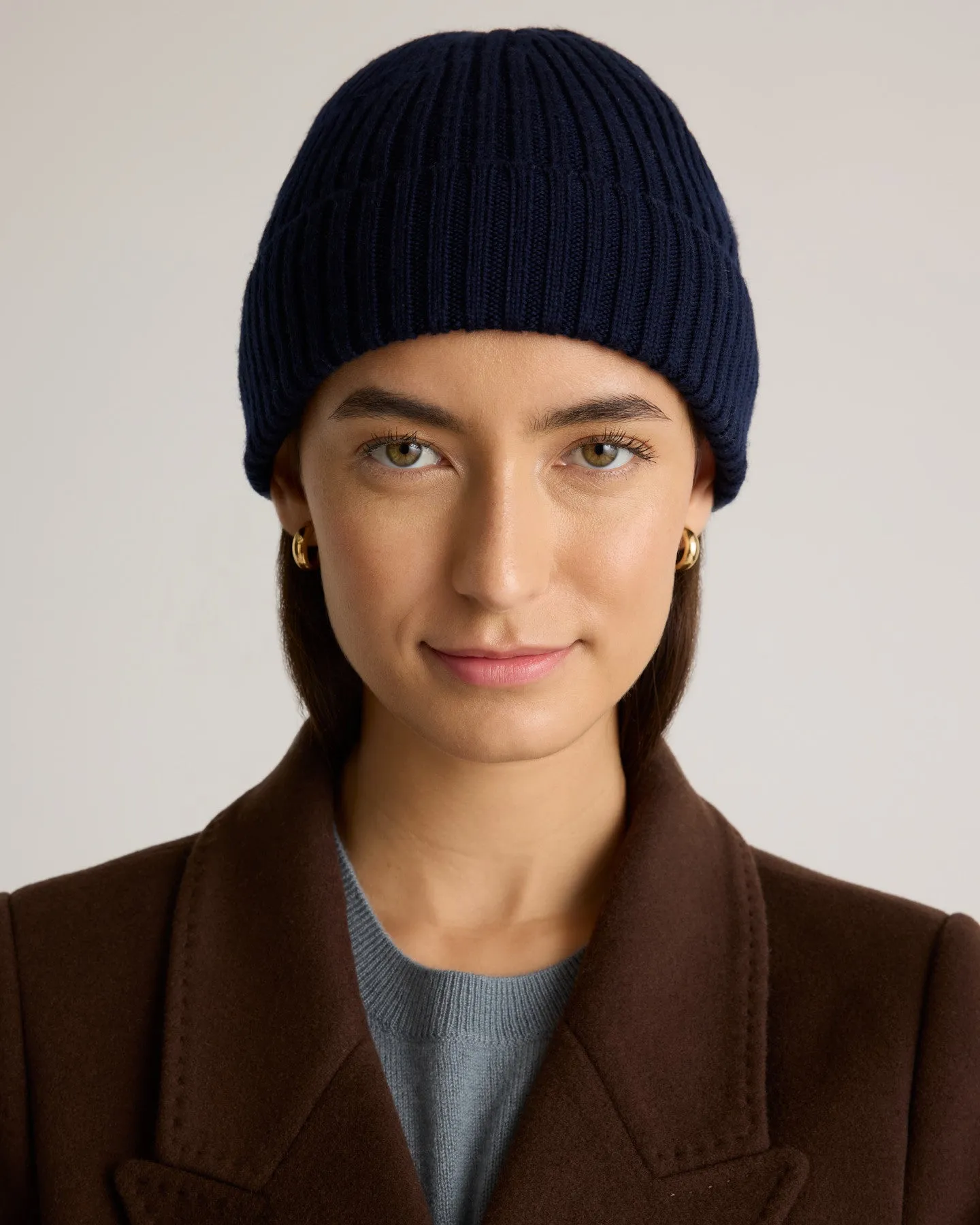 Merino Wool Ribbed Beanie