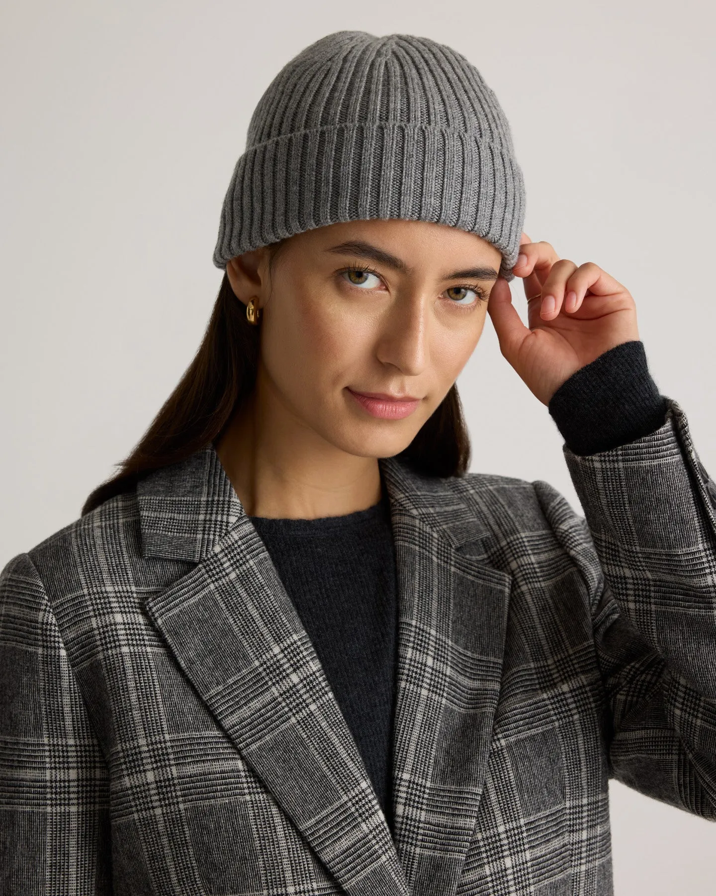 Merino Wool Ribbed Beanie
