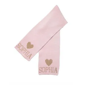 Metallic Single Heart Personalized Knit Scarf