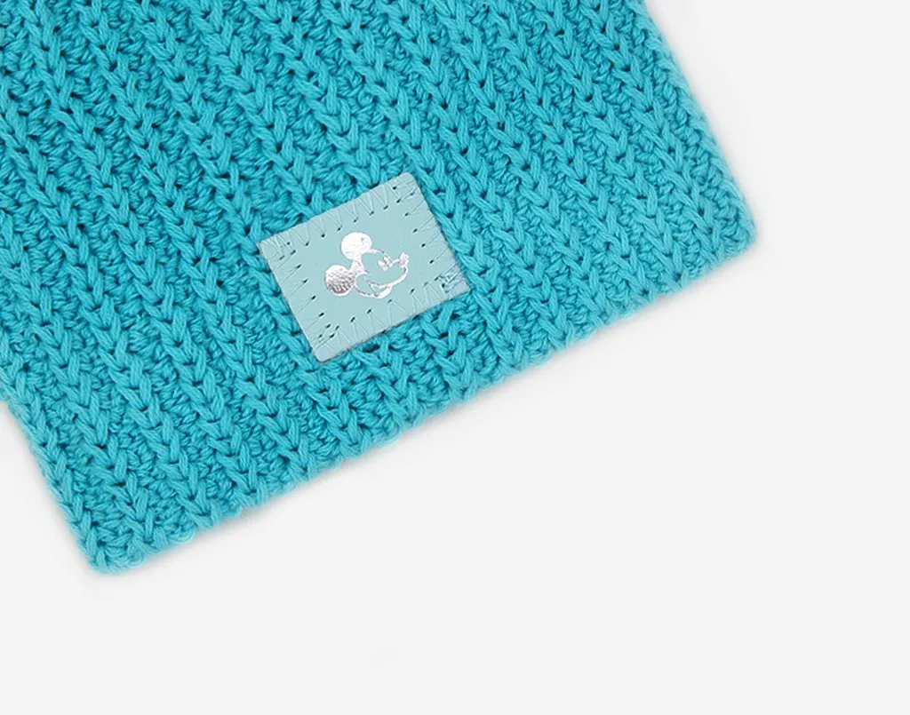 Mickey Mouse Baby Silver Foil Sterling Blue Beanie