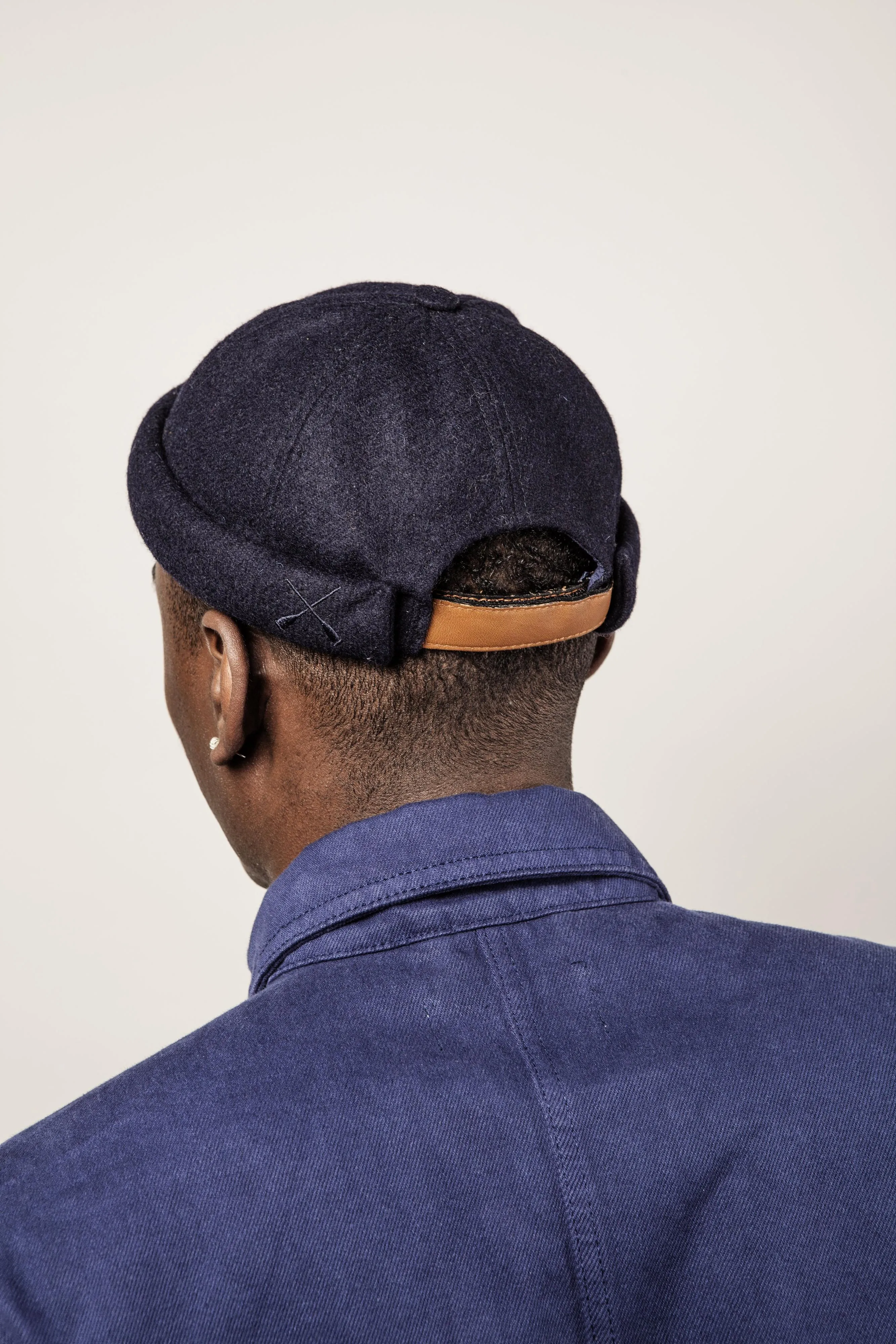 MIKI DOCKER HAT DARK NAVY WOOL MERINOS