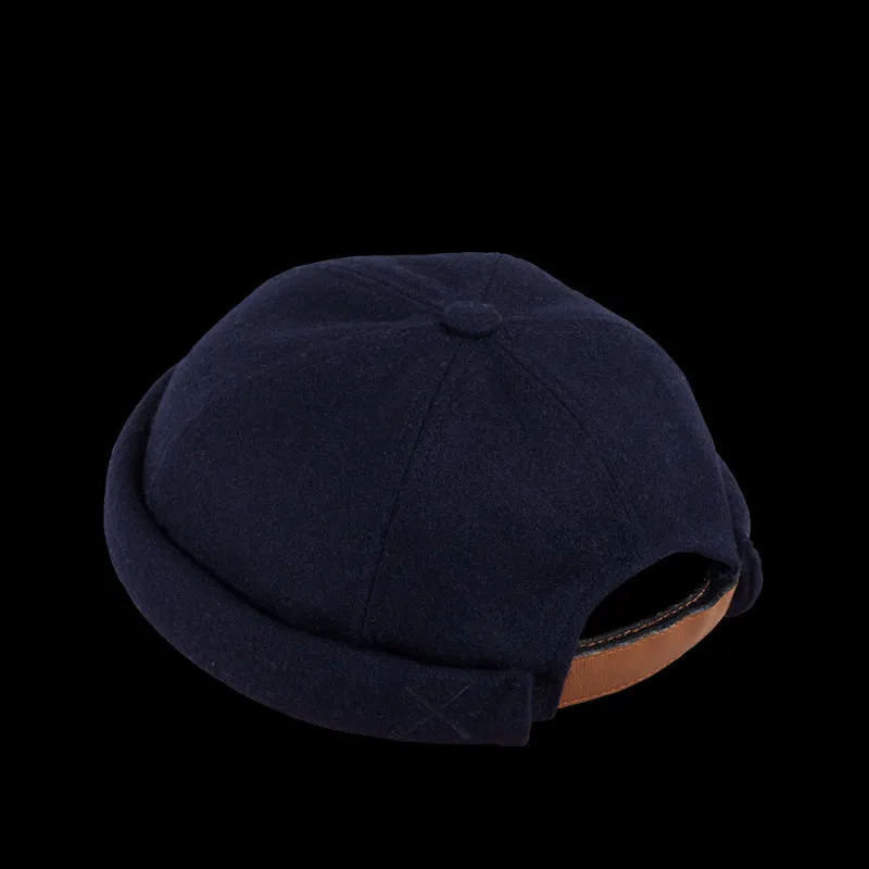 MIKI DOCKER HAT DARK NAVY WOOL MERINOS