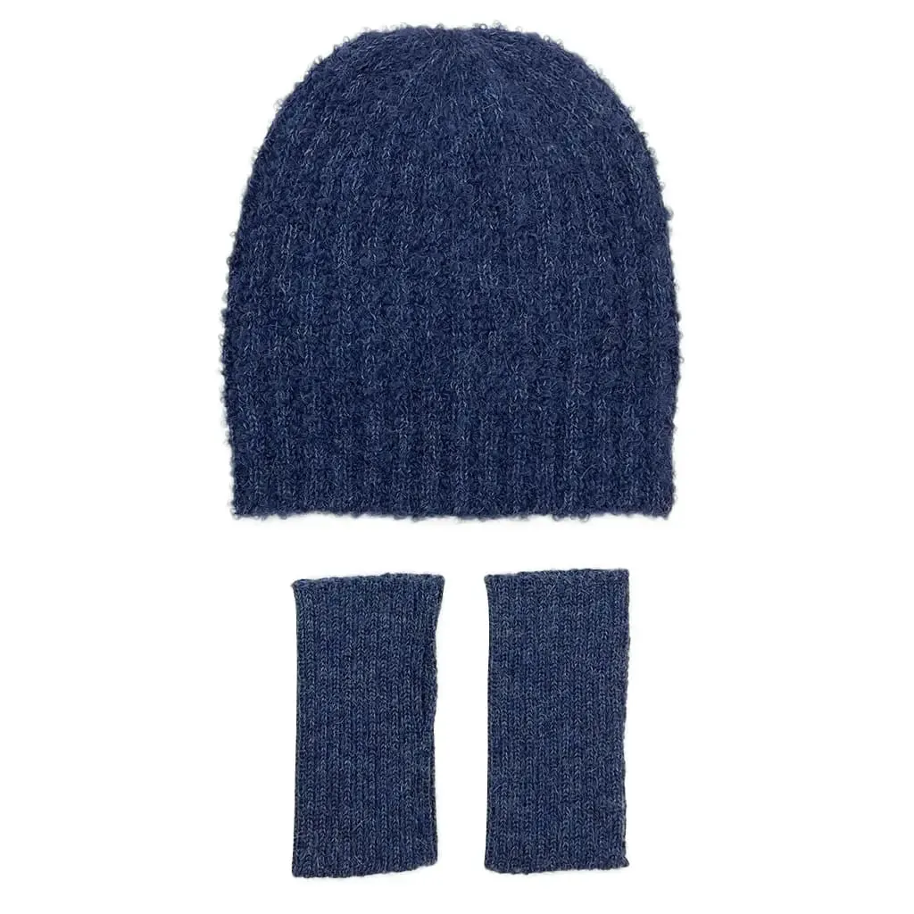 Navy Loop Knit Alpaca Beanie | Ethical Style