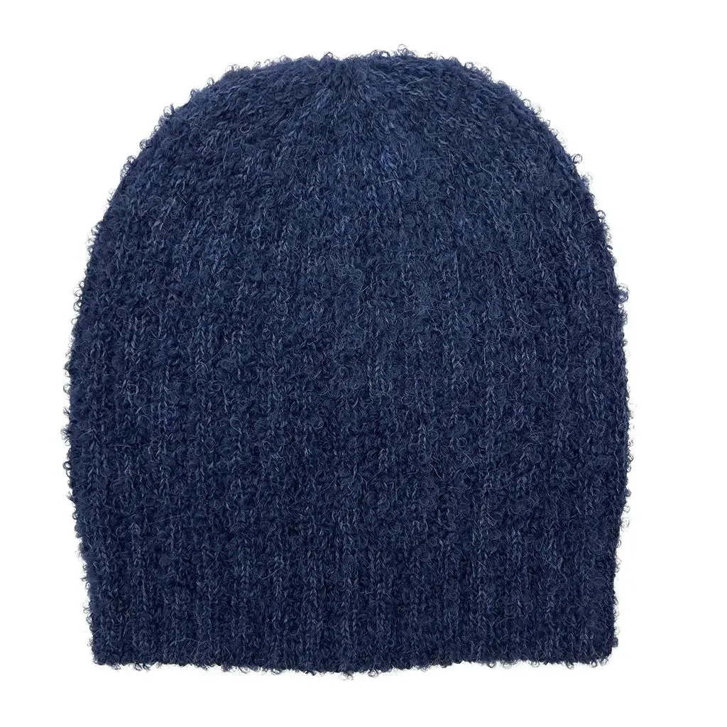 Navy Loop Knit Alpaca Beanie | Ethical Style