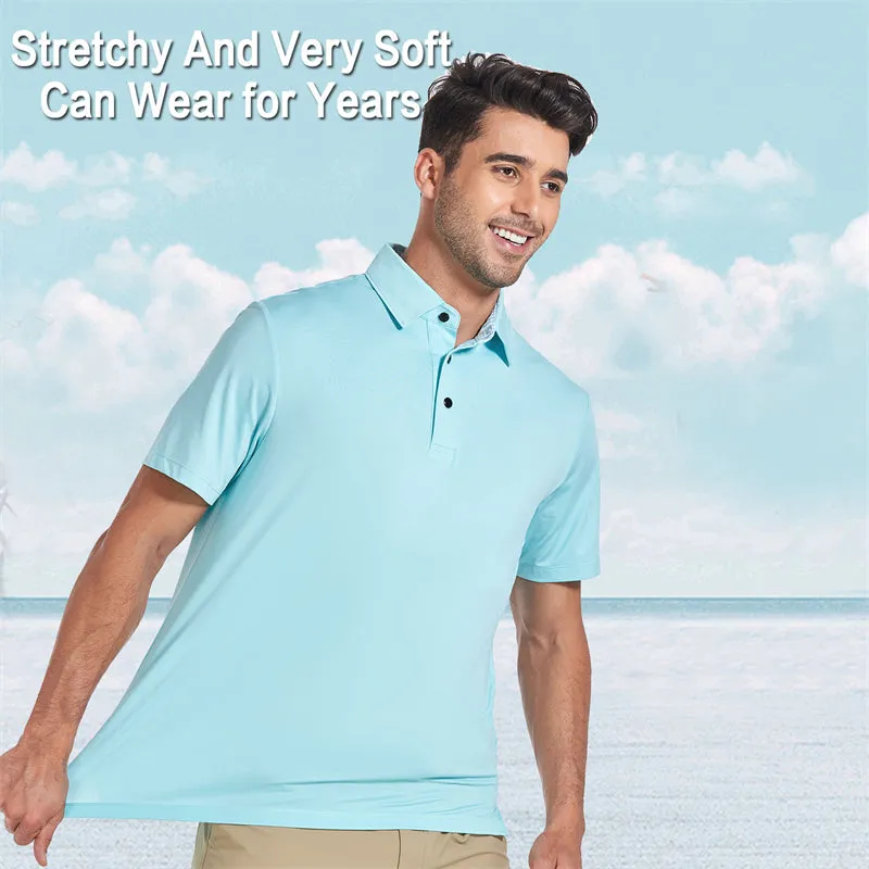 New Performance Fit Short Sleeve Golf Shirt Men White