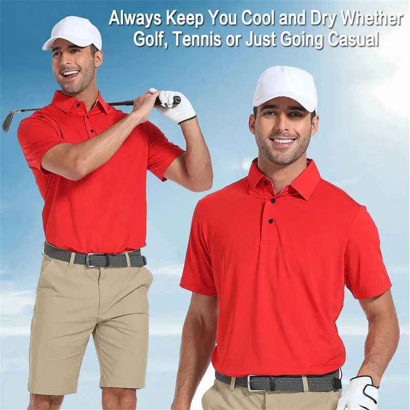 New Performance Fit Short Sleeve Golf Shirt Men White