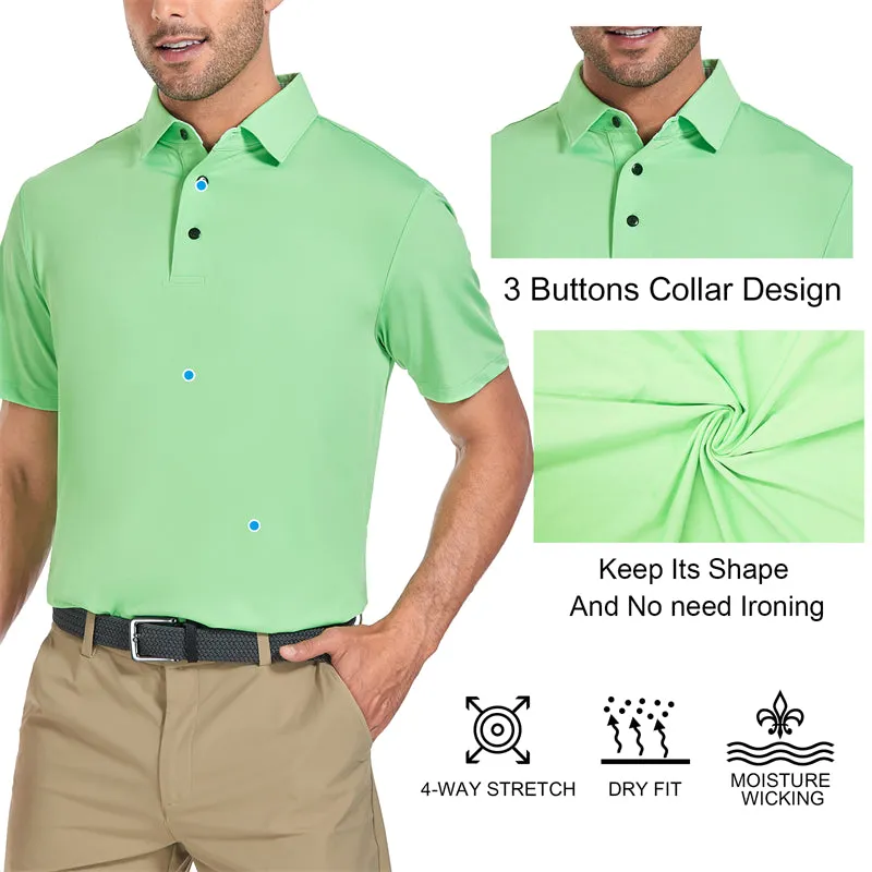New Performance Fit Short Sleeve Golf Shirt Men White