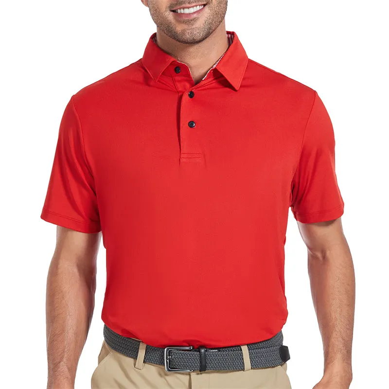 New Performance Fit Short Sleeve Golf Shirt Men White