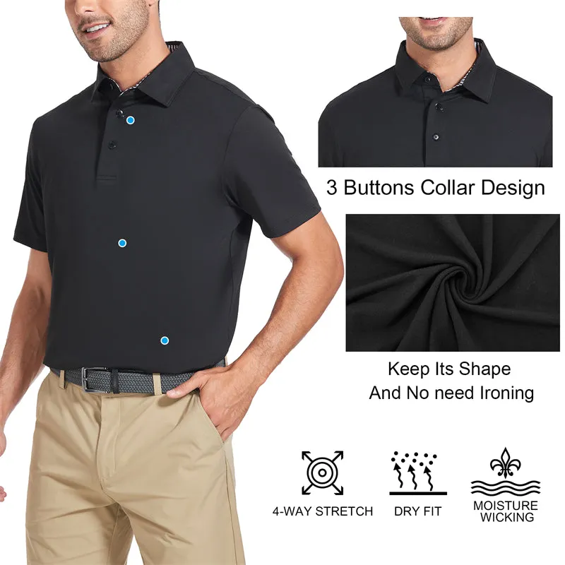 New Performance Fit Short Sleeve Golf Shirt Men White
