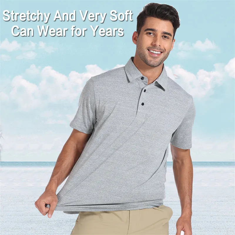 New Performance Fit Short Sleeve Golf Shirt Men White