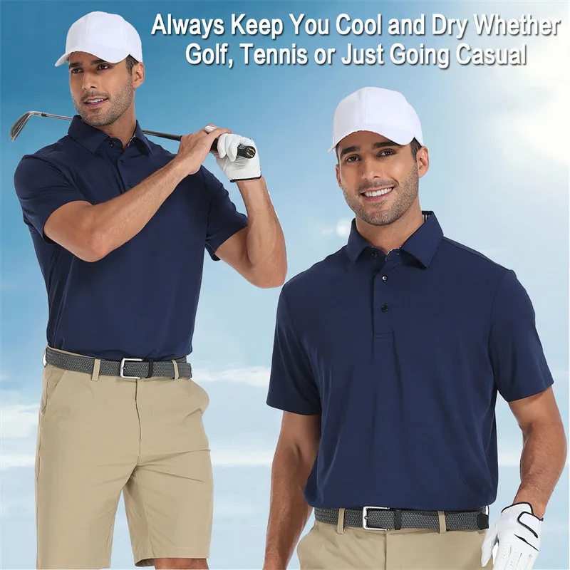 New Performance Fit Short Sleeve Golf Shirt Men White