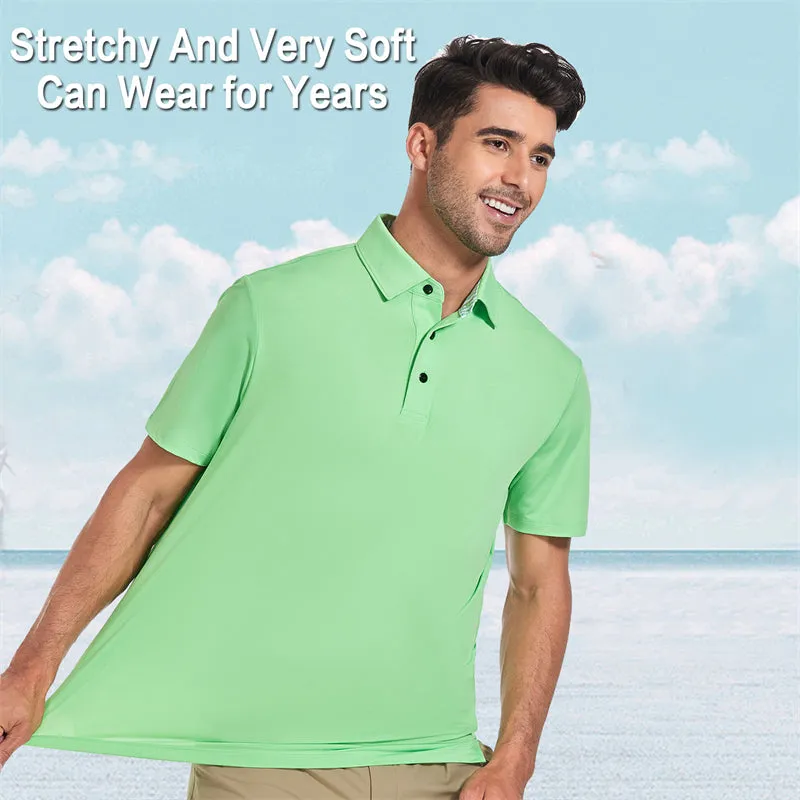 New Performance Fit Short Sleeve Golf Shirt Men White