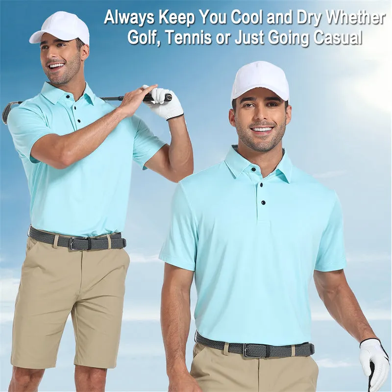 New Performance Fit Short Sleeve Golf Shirt Men White