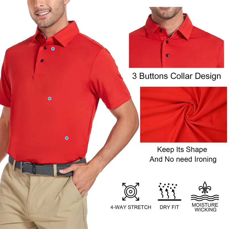 New Performance Fit Short Sleeve Golf Shirt Men White