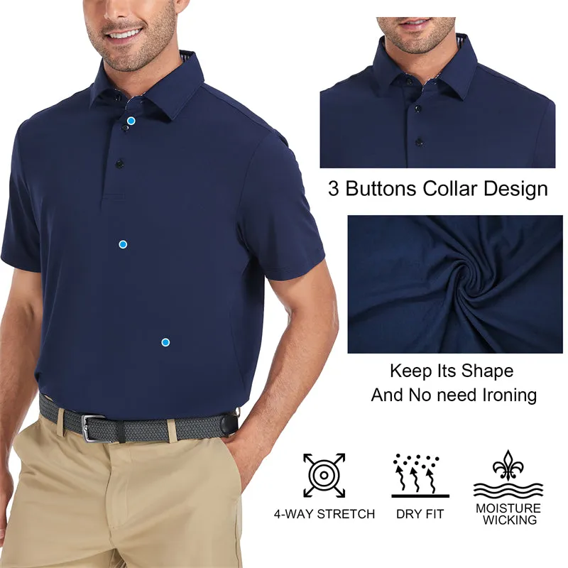 New Performance Fit Short Sleeve Golf Shirt Men White