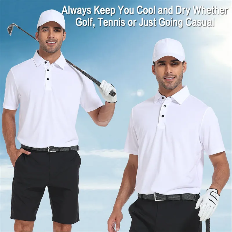 New Performance Fit Short Sleeve Golf Shirt Men White