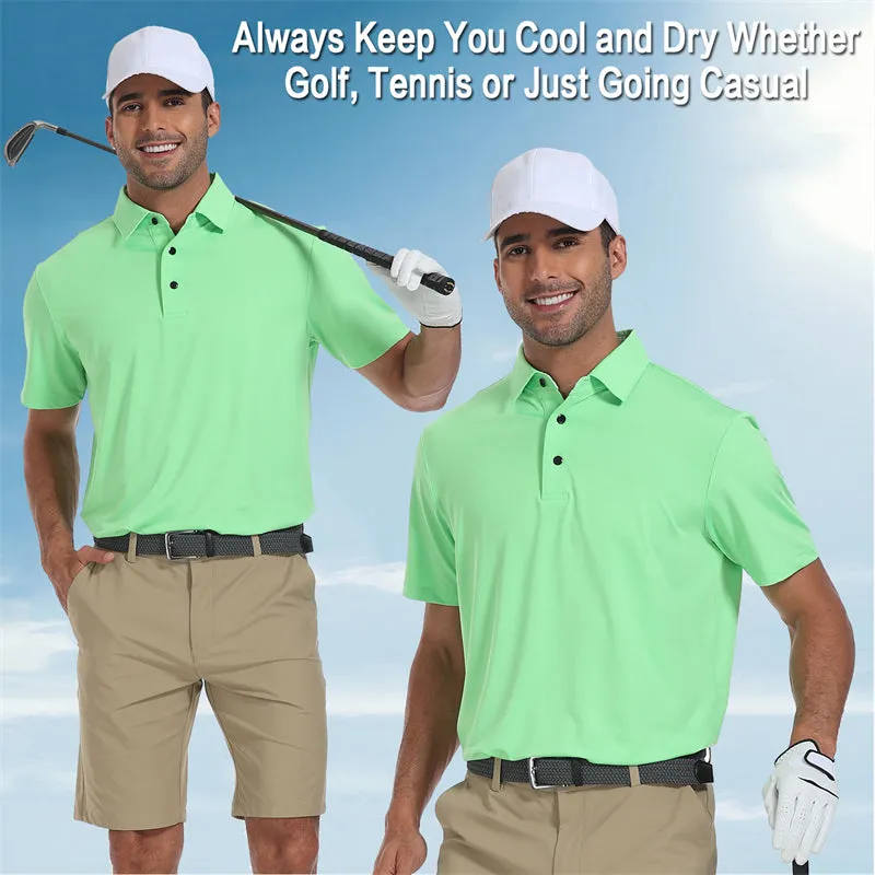 New Performance Fit Short Sleeve Golf Shirt Men White