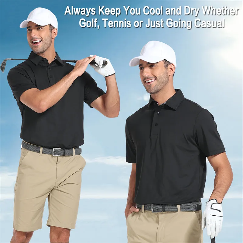 New Performance Fit Short Sleeve Golf Shirt Men White