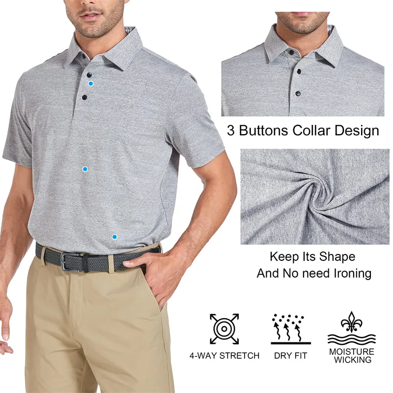 New Performance Fit Short Sleeve Golf Shirt Men White