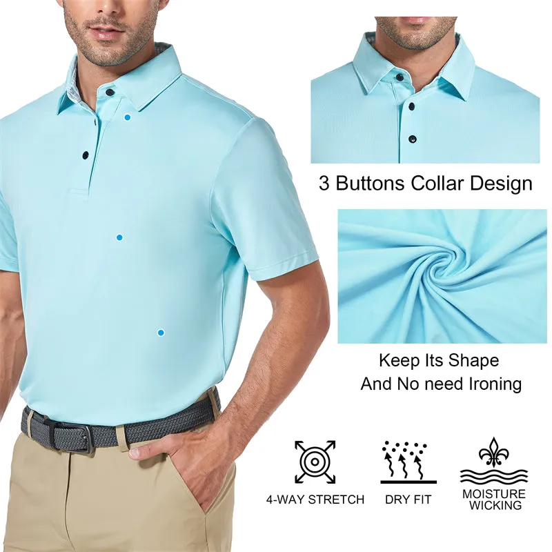 New Performance Fit Short Sleeve Golf Shirt Men White