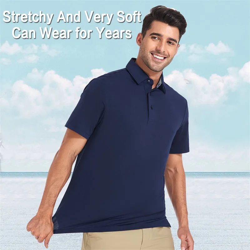 New Performance Fit Short Sleeve Golf Shirt Men White