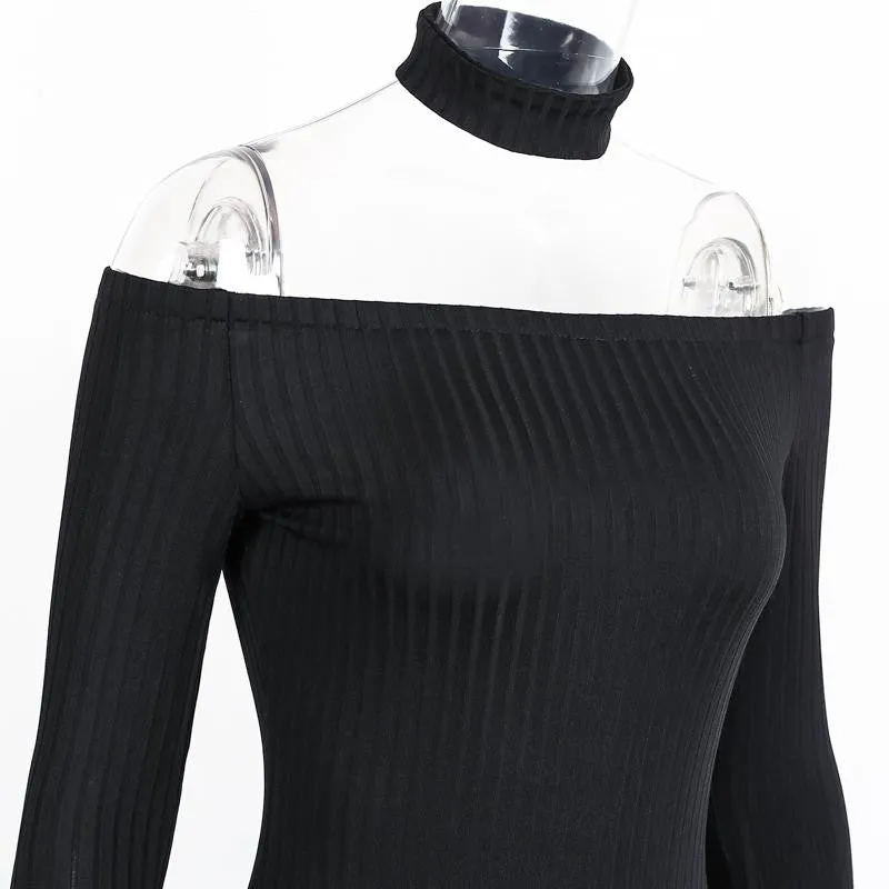 Off Shoulder Bodycon Dress With Choker