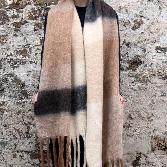 Personalised Chunky Knit Neutral Colour Blanket Scarf