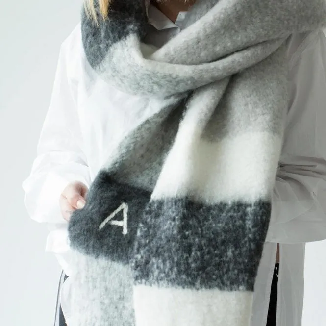 Personalised Chunky Knit Neutral Colour Blanket Scarf