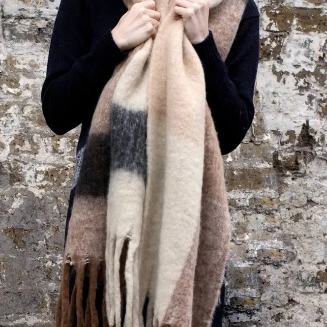 Personalised Chunky Knit Neutral Colour Blanket Scarf