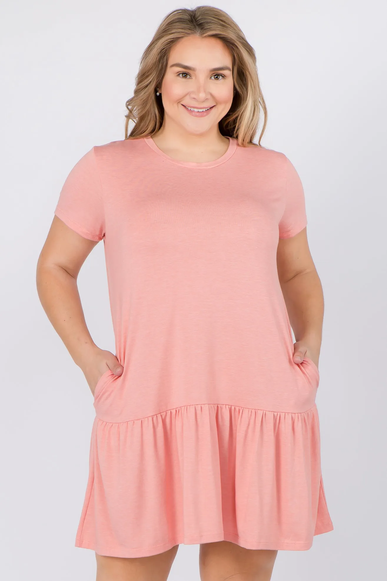 Plus Size Peplum Hem Babydoll Dress