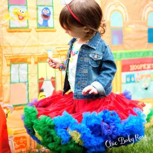 Sesame Street Rainbow Pettiskirt 9" Length