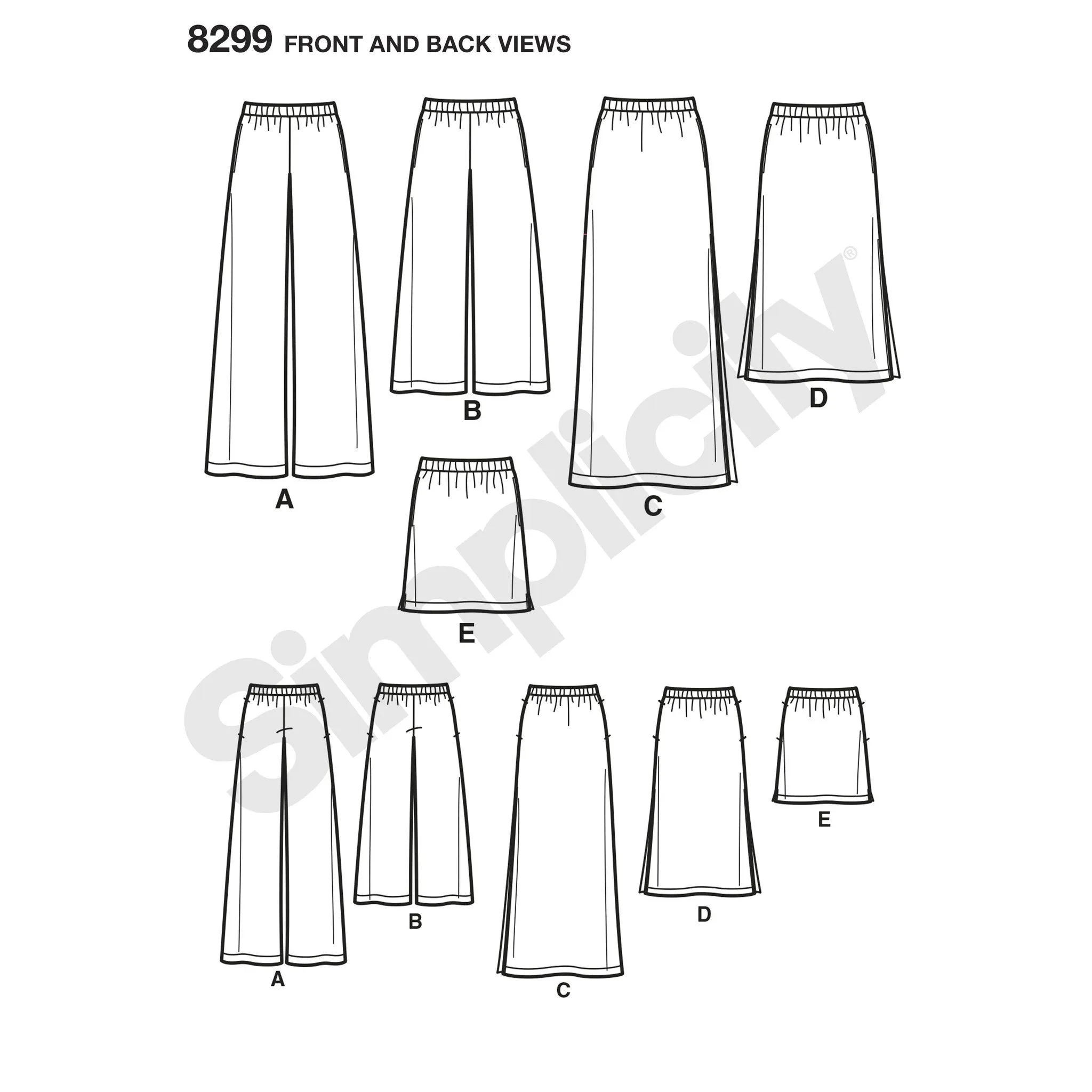 Simplicity Pattern 8299 misses skirts or trousers