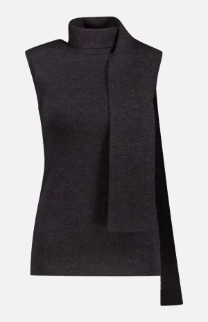 Sleeveless Scarf Knit Top