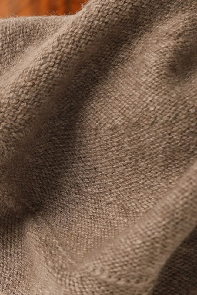 Slouchy Winter Rib Knit 100 Cashmere Beanie