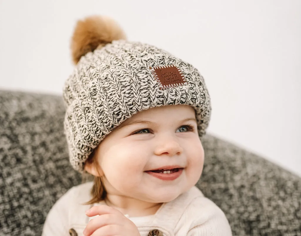 Toddler Black Speckled Pom Beanie